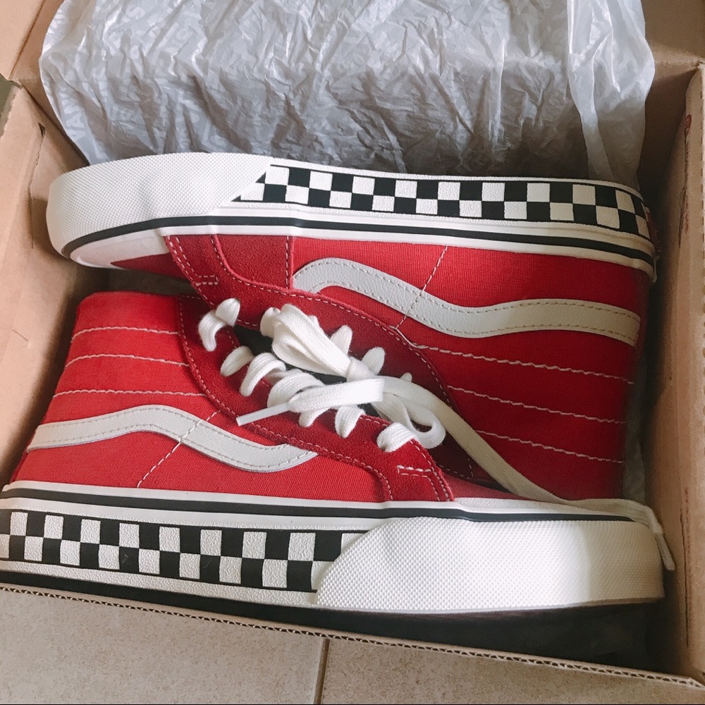 Red high top Vans